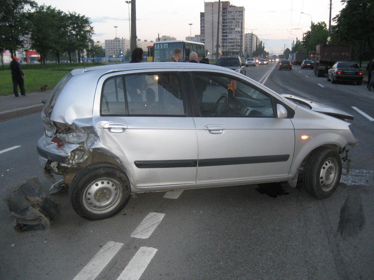 Hyundai Getz после приличного ДТП.
